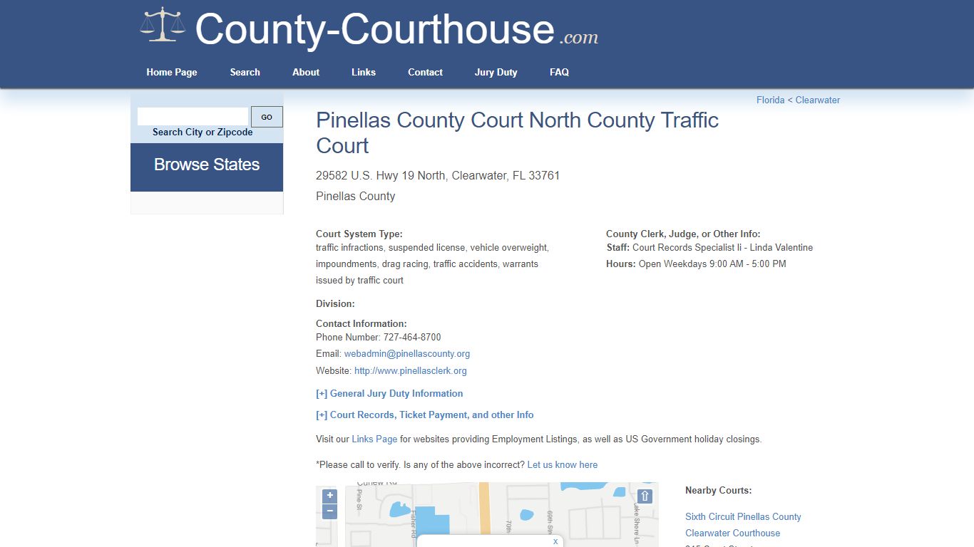 Pinellas County Court North County Traffic Court in Clearwater, FL ...